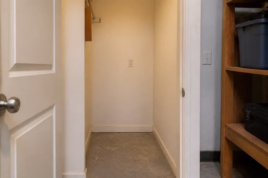Conceptual empty utility closet before room planning